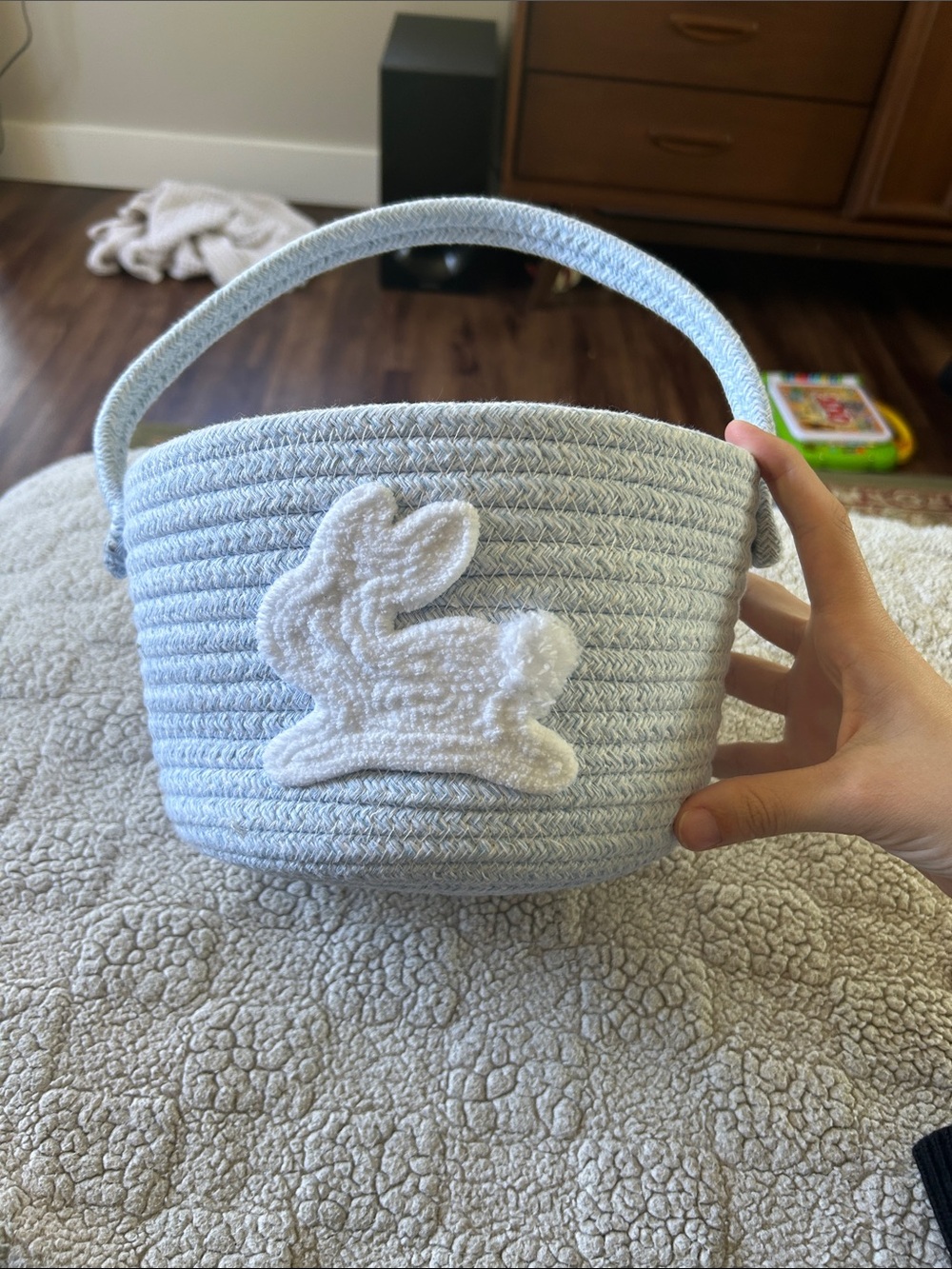 Light Blue Woven Easter Basket